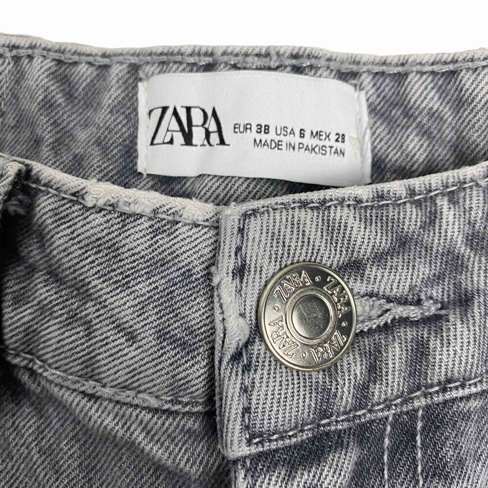 Zara Acid Washed Distressed Gray Jeans size 6 - Picture 3 of 5